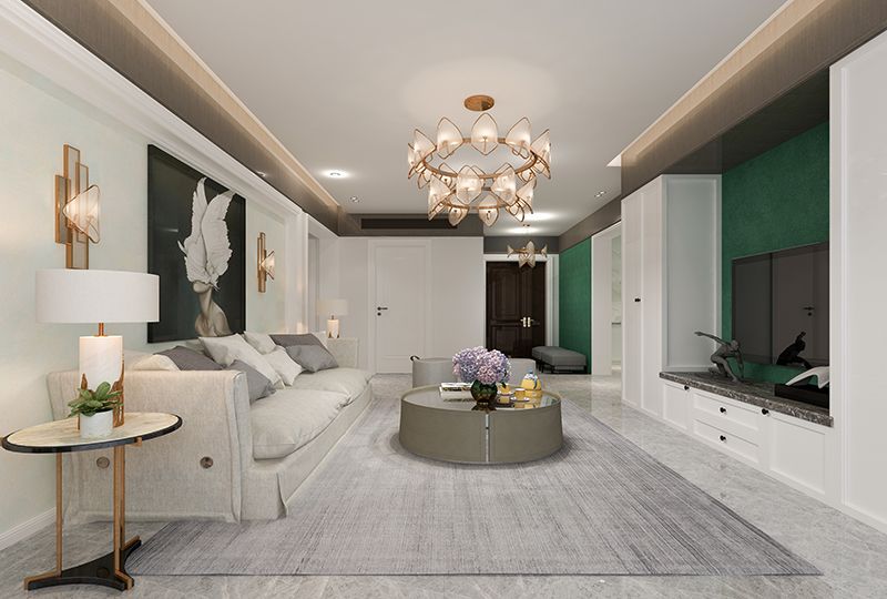 聽(tīng)雨絨-孔雀綠色效果圖